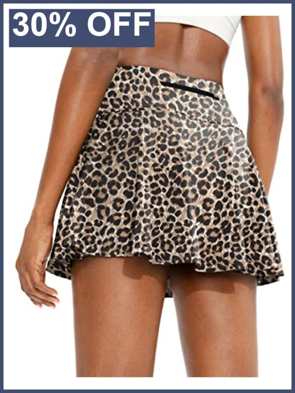 Pleated Tennis Skirt with 4 Pockets Built-in Short Liner High Waist